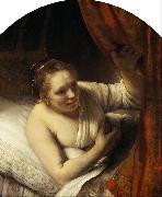 REMBRANDT Harmenszoon van Rijn A young Woman in Bed 9mk33) Spain oil painting artist